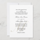 Zwart Script Monogram Ouders Bruiloft Uitnodiginge Kaart (Voorkant)