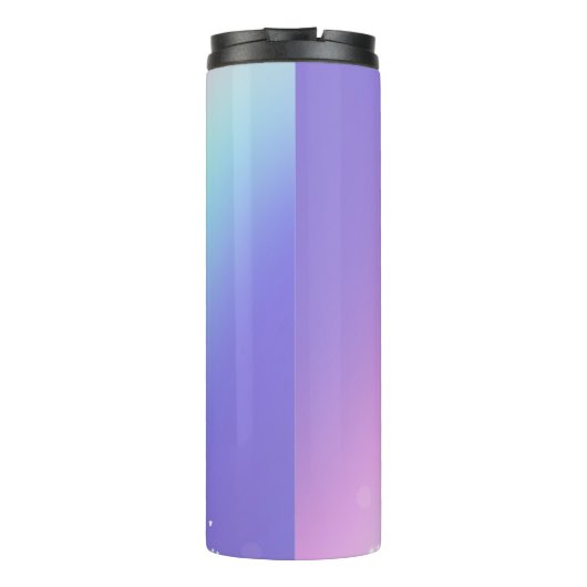 Zwart Script naam op Bokeh Stars, Paarse & Blauw Thermosbeker (Achterkant)
