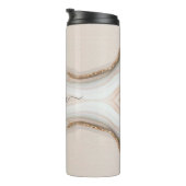 Zwart Script Naam op Marmer & Goud Glitter 2 Thermosbeker (Geroteerd rechts)