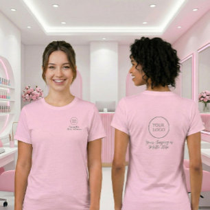 Zwart Script Nagel Tech Werknemersnaam Logo Spreuk T-shirt