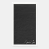 Zwart Script Namen Bruiloft Servet (Voorkant)