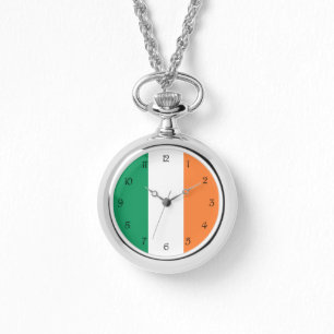 Zwart Script-nummer op Ierse vlag Horloge