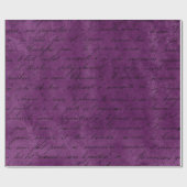 Zwart script op Paars Cadeaupapier (Vlak)