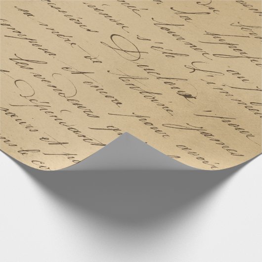 Zwart script op Tan Cadeaupapier (Hoek)