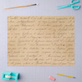 Zwart script op Tan Decoupage Tissuepapier (Craft)