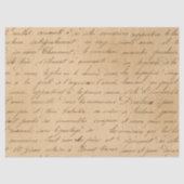 Zwart script op Tan Decoupage Tissuepapier (Voorkant)