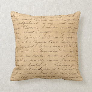 Zwart script op Tan Kussen