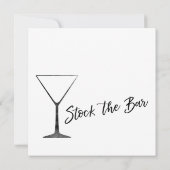 Zwart Script op wit Stock de Bar Couples Douche Kaart (Achterkant)