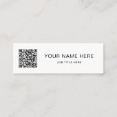 Zwart Script QR op wit Mini-oproepkaartontwerp Contactkaartje (Voorkant)