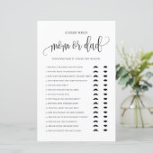 Zwart script raad wie Baby shower van mama of papa (Staand voorkant)