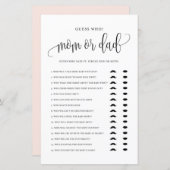 Zwart script raad wie Baby shower van mama of papa (Voorkant / Achterkant)