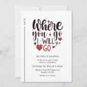 Zwart Script Red Hearts Christelijk Bijbel Bruilof Kaart (Voorkant)