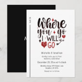 Zwart Script Red Hearts Christelijk Bijbel Bruilof Kaart (Voorkant / Achterkant)