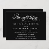 Zwart script: 's nachts voor repetitie kaart (Voorkant / Achterkant)