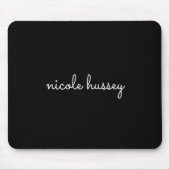 Zwart script | Stijlvol Monogram Modern Minimalist Muismat (Voorkant)