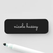 Zwart script | Stijlvol Monogram Modern Minimalist Naamplaatje (In situ)