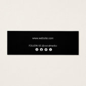 Zwart Script Stud Oorbel Display Kaart (Achterkant)