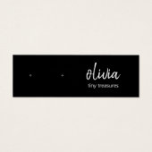 Zwart Script Stud Oorbel Display Kaart (Voorkant)