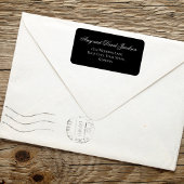 Zwart Script Trouwadreslabelblad Minimaal Etiket