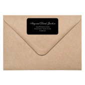 Zwart Script Trouwadreslabelblad Minimaal Etiket