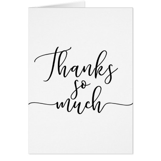 Zwart Script Type Hartelijk dank voor Bedankt (Voorkant)