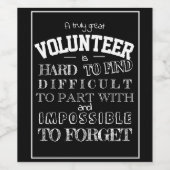 Zwart script voor cadeau ter waardering vrijwillig wijn etiket (Enkel label)