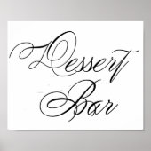 Zwart script voor Elegant Dessert Bar | Horizontaa Poster (Voorkant)