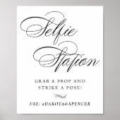Zwart script voor Elegant Selfie-station | Sociale Poster (Voorkant)