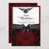 Zwart script vrolijk kerstfeest nieuwjaar kaart (Voorkant / Achterkant)