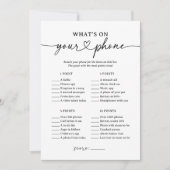 Zwart Script Wat is er op je telefoon Baby shower Kaart (Voorkant)