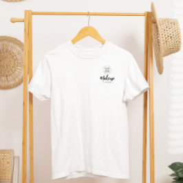 Zwart Script Werknemersnaam Zakelijk Logo Make-up T-shirt