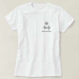 Zwart Script Werknemersnaam Zakelijk Logo Make-up T-shirt
