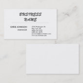 Zwart Script White Manager-Visitekaartje voor klas Visitekaartje (Voorkant / Achterkant)