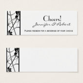 Zwart Scroll Border Wedding Drink Ticket Mini Visitekaartjes (Voorkant /achterkant)