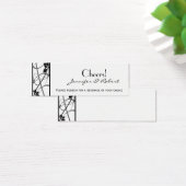 Zwart Scroll Border Wedding Drink Ticket Mini Visitekaartjes (Bureau)