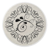 Zwart Scroll Keramische knop / Pull (Voorkant)