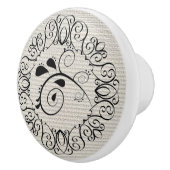 Zwart Scroll Keramische knop / Pull (Rechts)