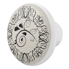 Zwart Scroll Keramische knop / Pull