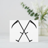 zwart scythe kruisingspictogram briefkaart (Staand voorkant)