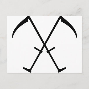 zwart scythe kruisingspictogram briefkaart