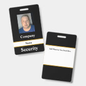 Zwart Security ID-badge Badge (Voor- en achterkant)