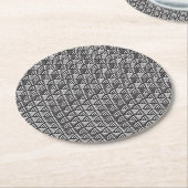 Zwart Seigaiha Japans golfpatroon Ronde Kartonnen Onderzetter (Gebogen)