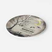 Zwart & Sepia Spooky Scène Halloween Party Papieren Bordje (Gekanteld)