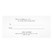 Zwart Sequin Beauty Salon Cadeaubon Reclamekaart (Achterkant)