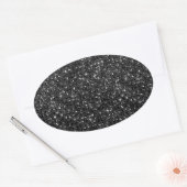 Zwart Sequin Effect Ovale Sticker Sheets (Envelop)