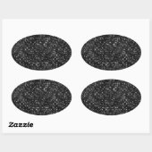Zwart Sequin Effect Ovale Sticker Sheets (Vel)
