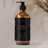 Zwart Shampoo Label Moderne Cosmetica Verpakking Sparkling Wijnetiket