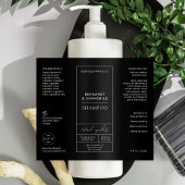 Zwart Shampoo Label Moderne Cosmetica Verpakking Sparkling Wijnetiket