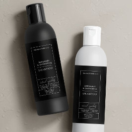 Zwart Shampoo Label Moderne Cosmetica Verpakking Sparkling Wijnetiket