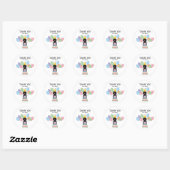 Zwart Sheepadoodle Favor Tags Sticker (Vel)